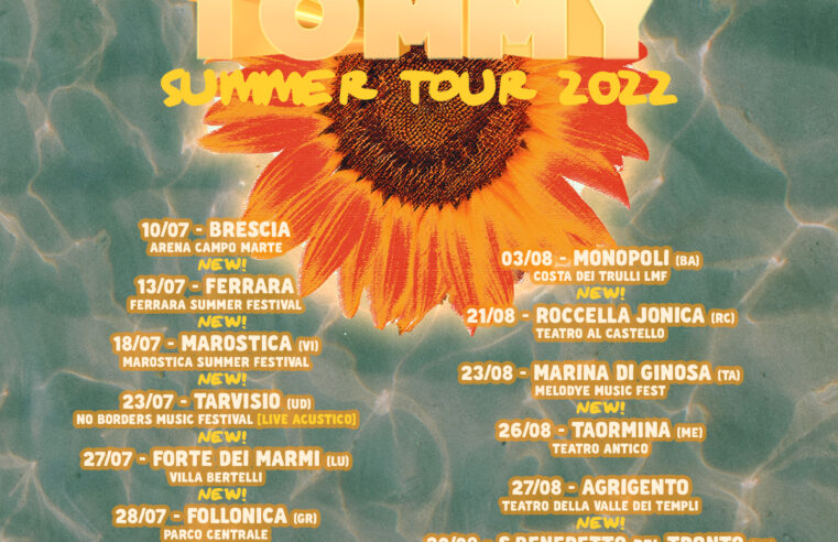 TOMMASO PARADISO ANNUNCIA LE DATE DI “TOMMY SUMMER TOUR 2022”