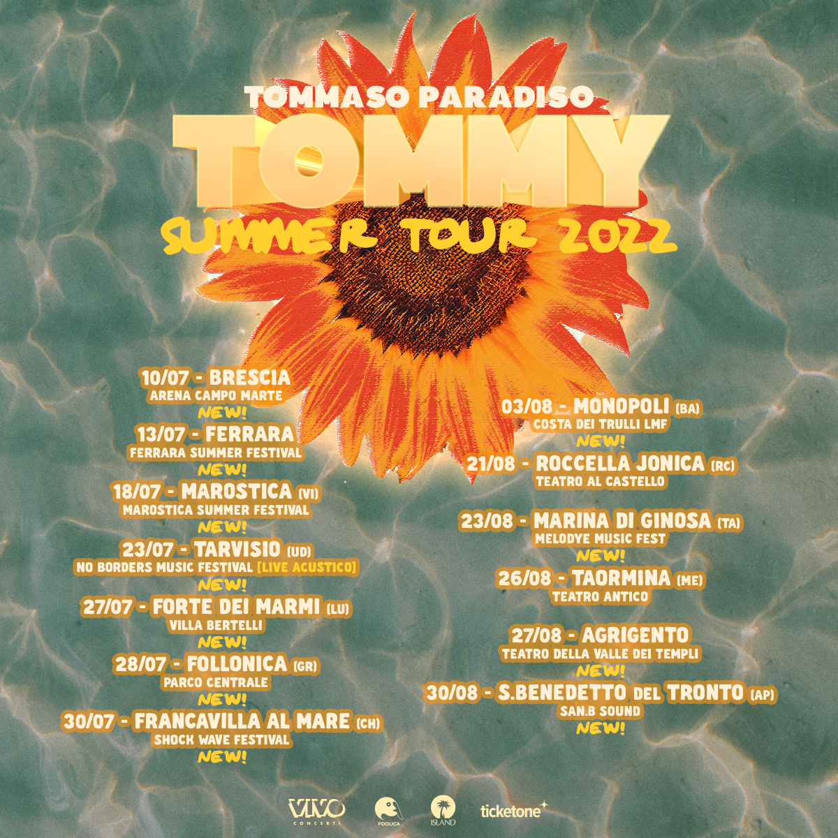 TOMMASO PARADISO ANNUNCIA LE DATE DI “TOMMY SUMMER TOUR 2022”