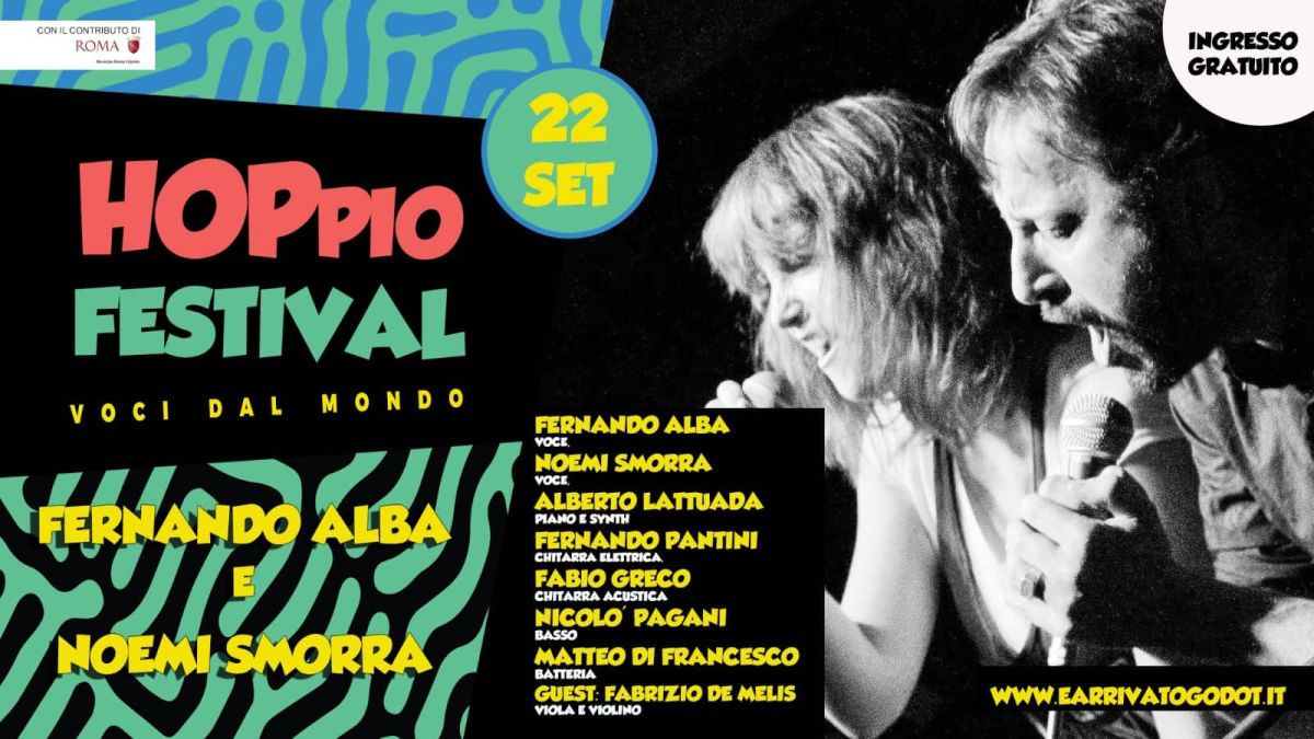 Fernando Alba e Noemi Smorra in concerto a Hoppio Festival a Roma il 22 settembre