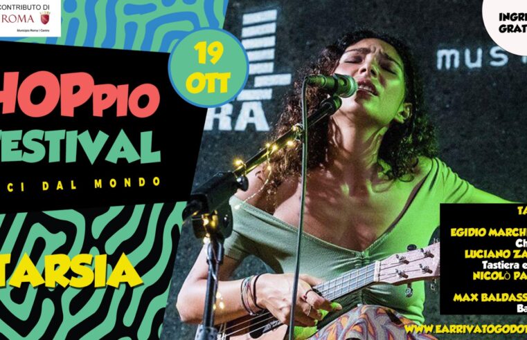 Tarsia in concerto a Hoppio Festival mercoledì 19 ottobre alle ore 21:00