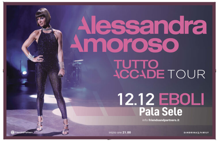 Lunedì al PalaSele “Tutto Accade” con Alessandra Amoroso, ultimo show del 2022 a Eboli, biglietti ancora disponibili, le info utili, il calendario del 2023