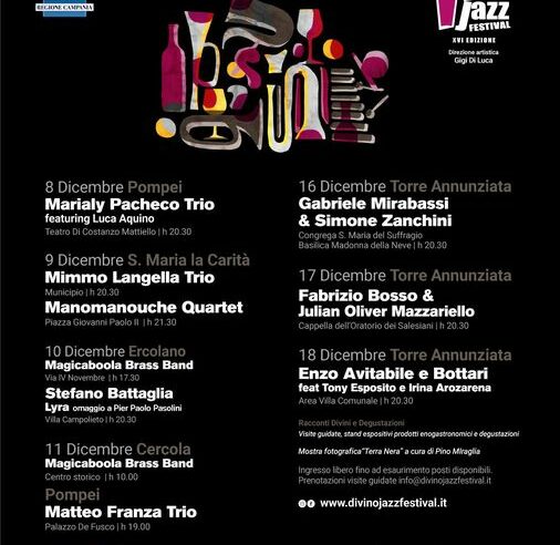 DiVino Jazz Festival, la XVI edizione dall’8 al 18 dicembre 2022