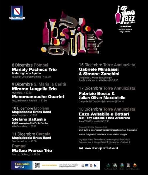 DiVino Jazz Festival, la XVI edizione dall’8 al 18 dicembre 2022